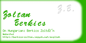 zoltan berkics business card